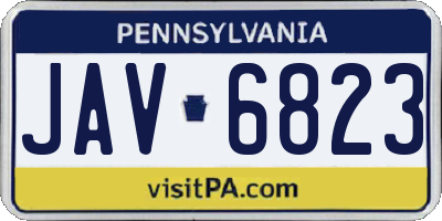 PA license plate JAV6823