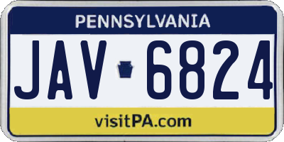 PA license plate JAV6824