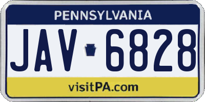 PA license plate JAV6828