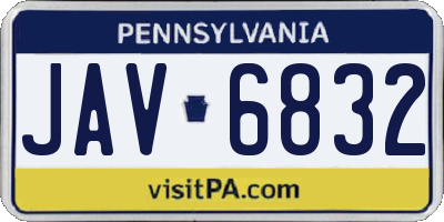 PA license plate JAV6832