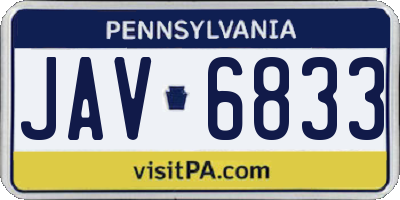 PA license plate JAV6833
