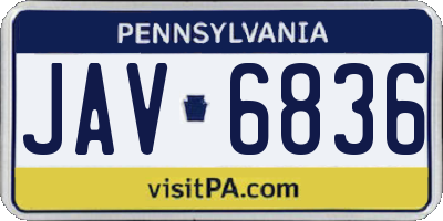 PA license plate JAV6836