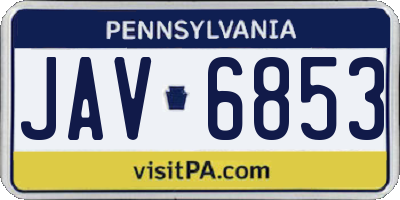 PA license plate JAV6853