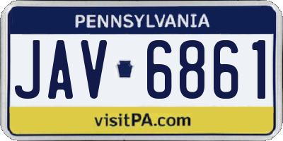 PA license plate JAV6861