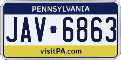 PA license plate JAV6863