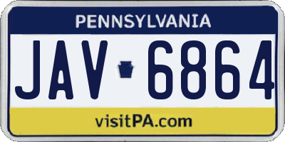 PA license plate JAV6864