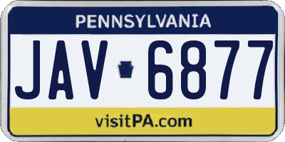 PA license plate JAV6877