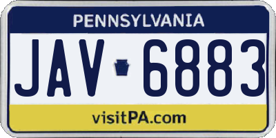 PA license plate JAV6883