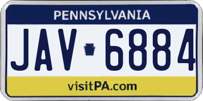 PA license plate JAV6884