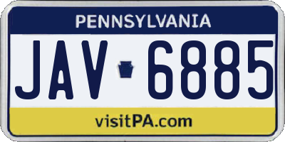 PA license plate JAV6885