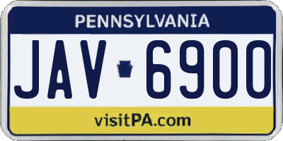 PA license plate JAV6900