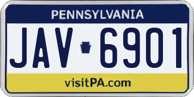 PA license plate JAV6901