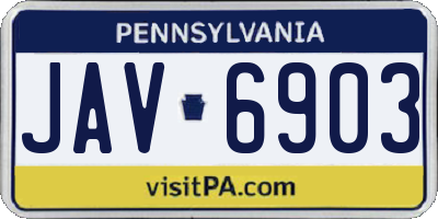 PA license plate JAV6903