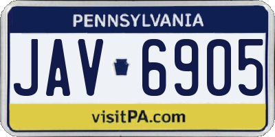 PA license plate JAV6905