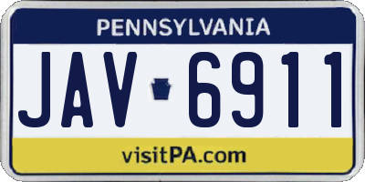 PA license plate JAV6911