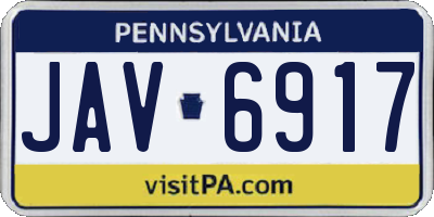 PA license plate JAV6917