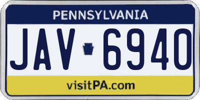 PA license plate JAV6940