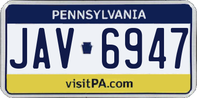 PA license plate JAV6947