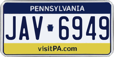 PA license plate JAV6949
