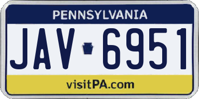 PA license plate JAV6951