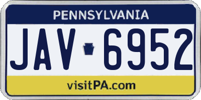 PA license plate JAV6952