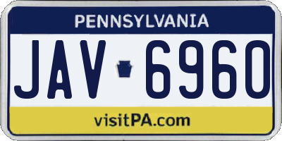 PA license plate JAV6960