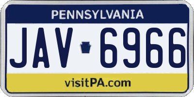 PA license plate JAV6966