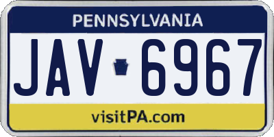 PA license plate JAV6967