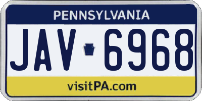 PA license plate JAV6968