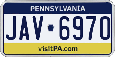 PA license plate JAV6970