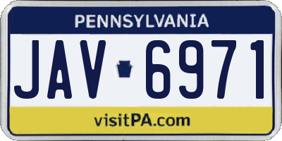 PA license plate JAV6971