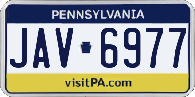 PA license plate JAV6977