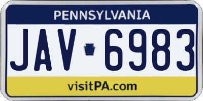 PA license plate JAV6983
