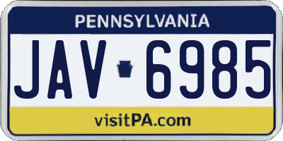 PA license plate JAV6985