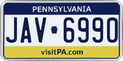 PA license plate JAV6990