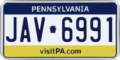 PA license plate JAV6991