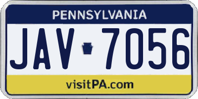 PA license plate JAV7056