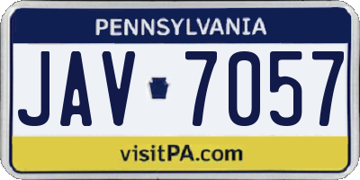 PA license plate JAV7057