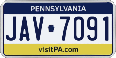 PA license plate JAV7091
