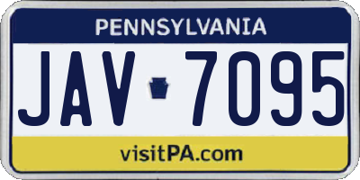 PA license plate JAV7095