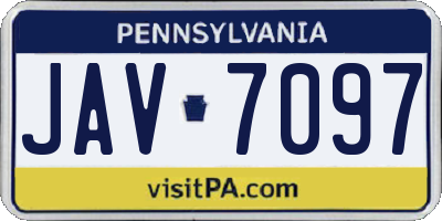 PA license plate JAV7097