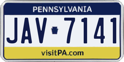 PA license plate JAV7141