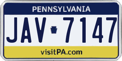 PA license plate JAV7147