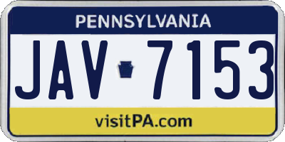 PA license plate JAV7153