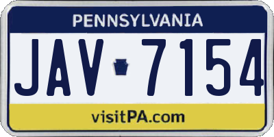 PA license plate JAV7154