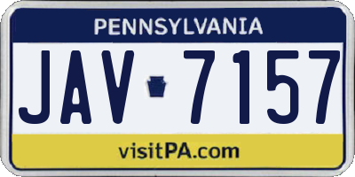 PA license plate JAV7157