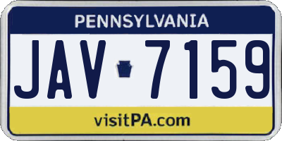 PA license plate JAV7159