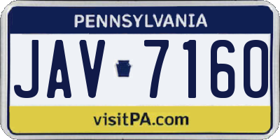 PA license plate JAV7160
