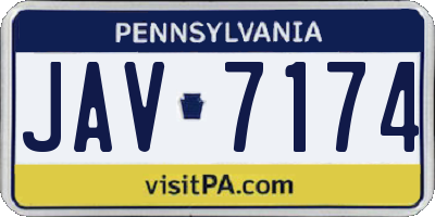 PA license plate JAV7174