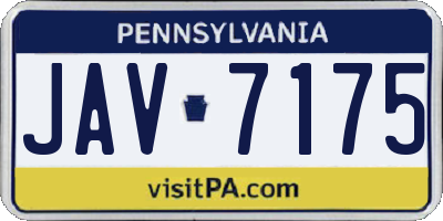 PA license plate JAV7175